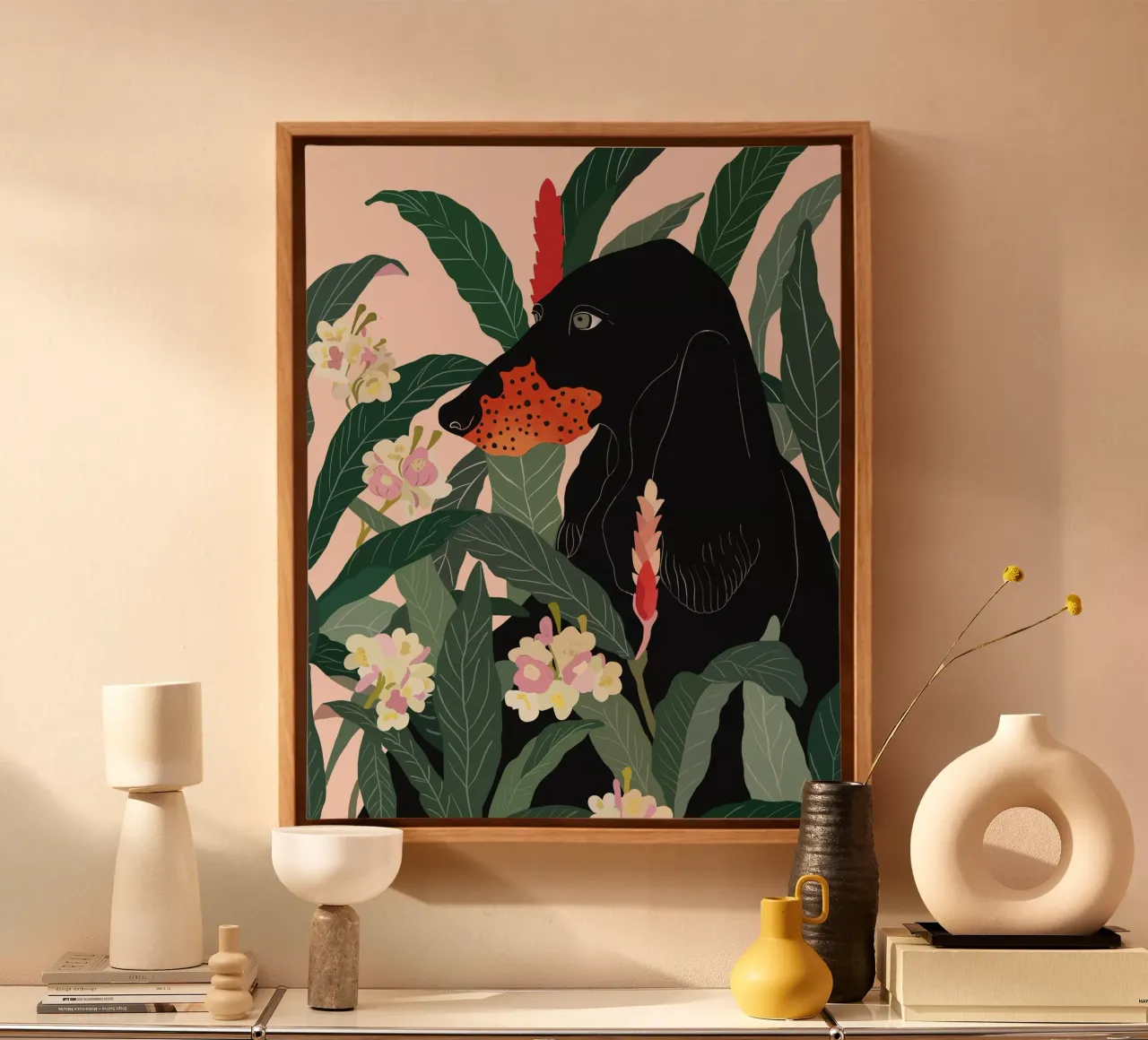 Hidden in the Greenery canvas with Floater frame by ArtsySesta