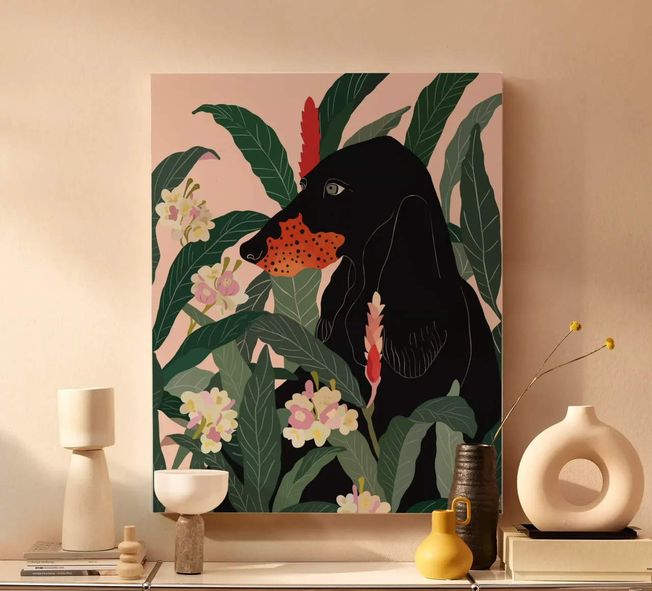 Hidden in the Greenery canvas with Floater frame by ArtsySesta