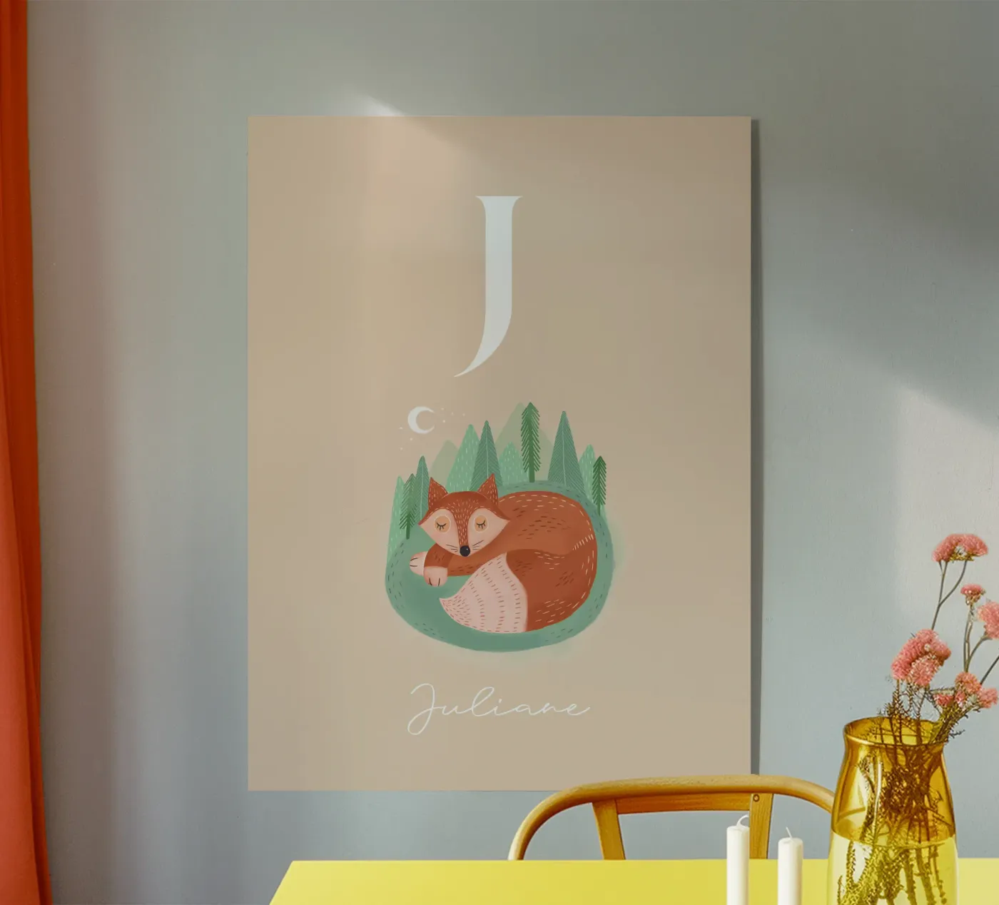Initale avec renard plexiglas de mymia