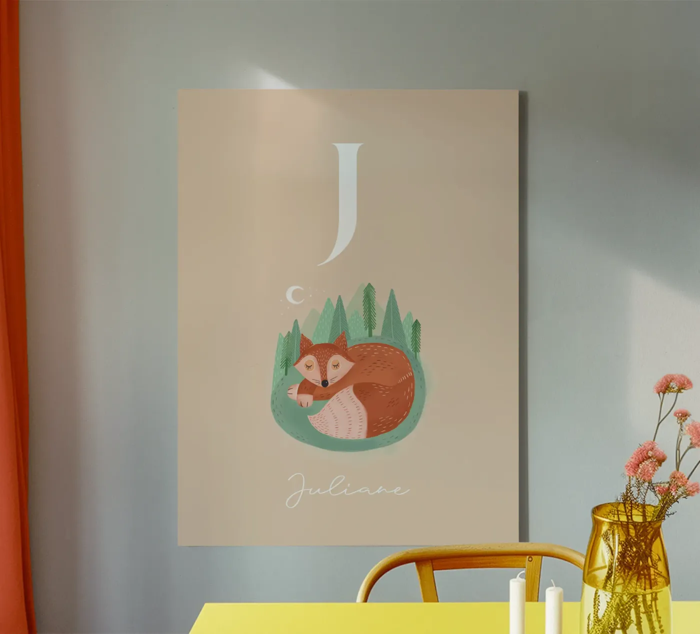 Initial with fox tela da mymia