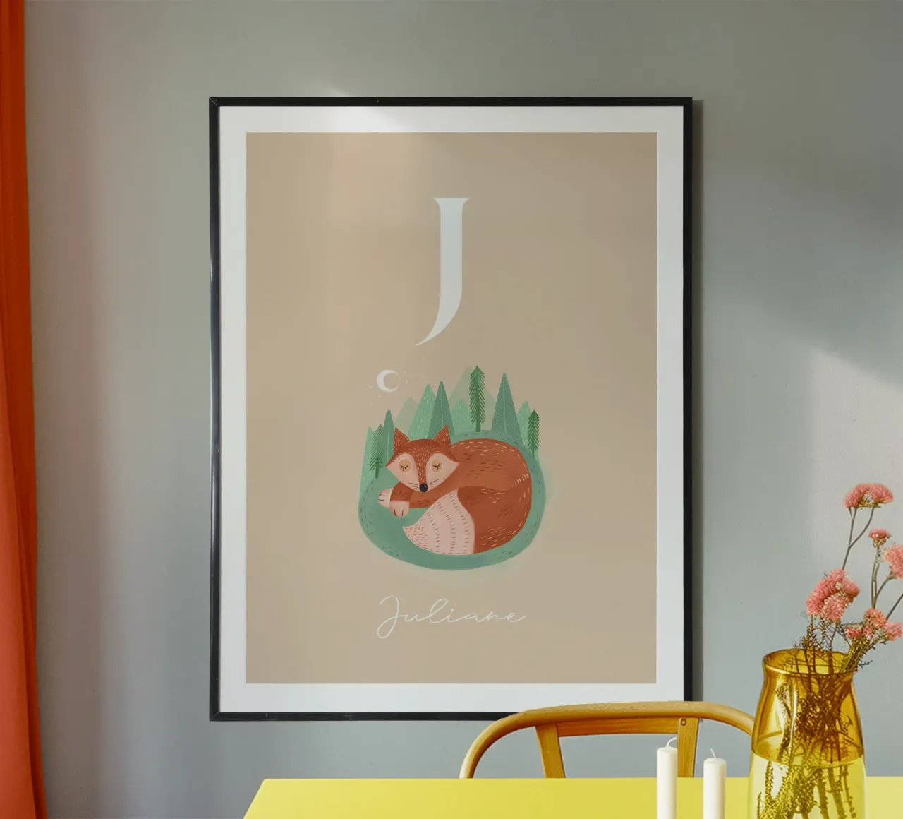 Iniziale con volpe poster da mymia