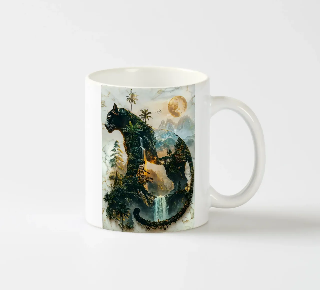 The Panther's Moonlit Domain tazza in ceramica da Pixaverse