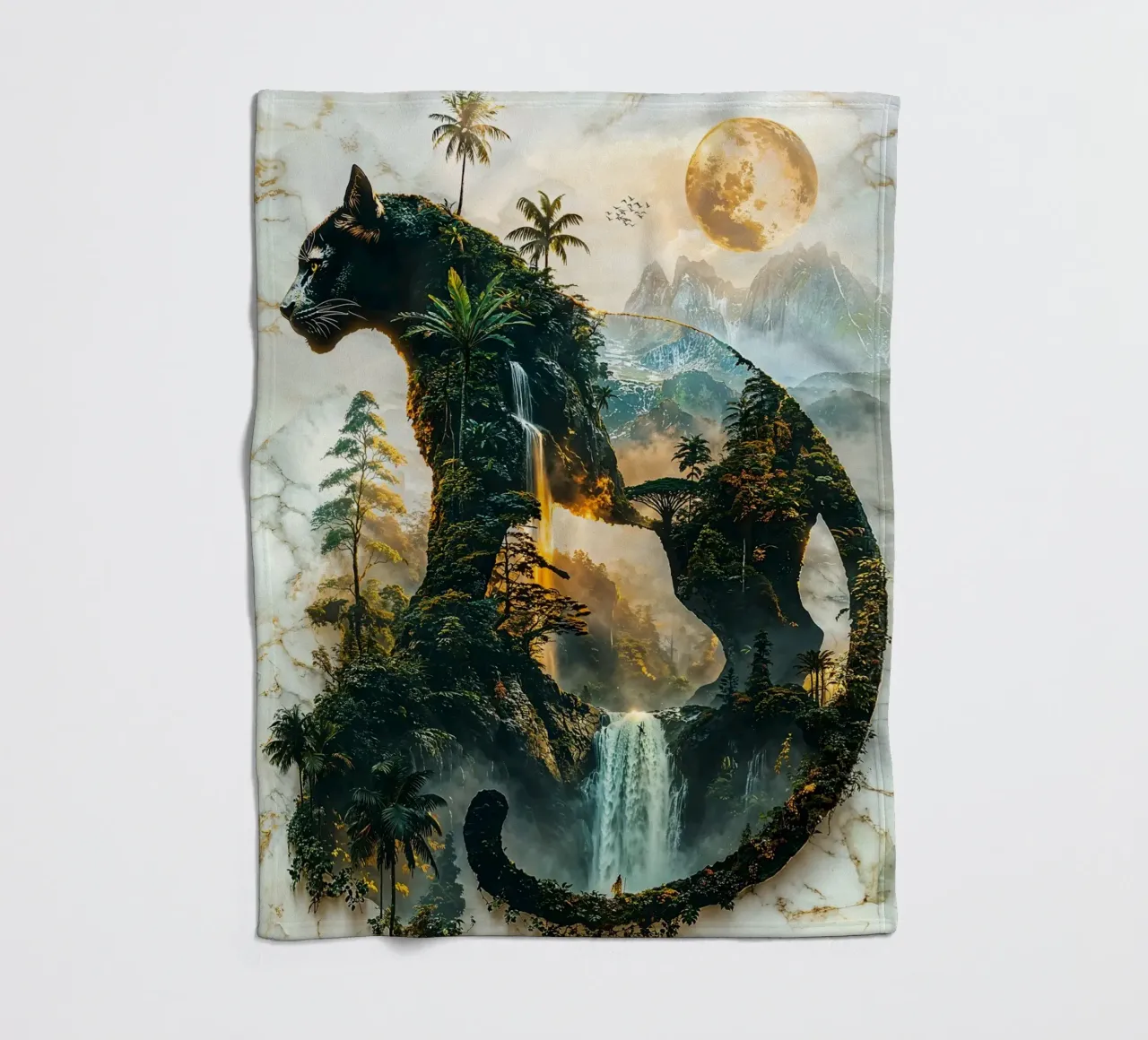 The Panther's Moonlit Domain coperta in pile da Pixaverse
