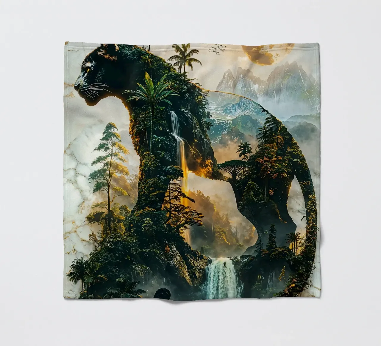 The Panther's Moonlit Domain coperta in pile da Pixaverse
