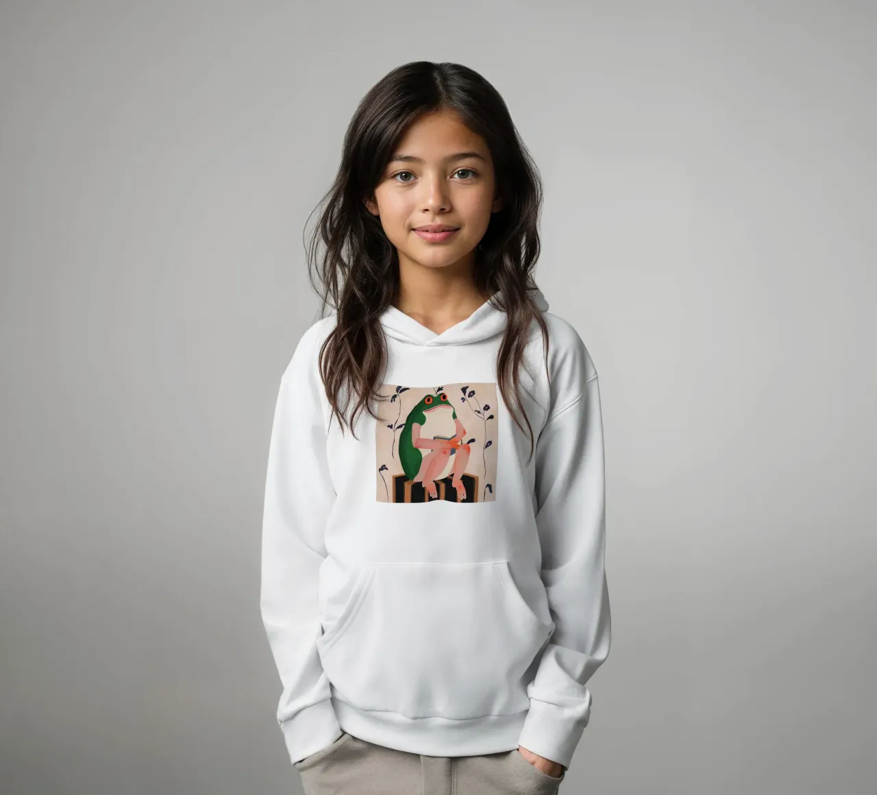 La rana de los libros sudadera con capucha para niño de ArtsySesta