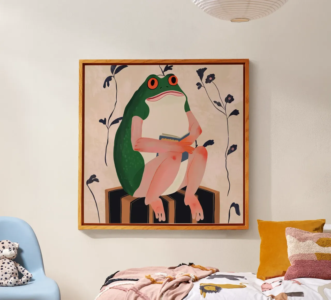 La rana de los libros metacrilato de ArtsySesta