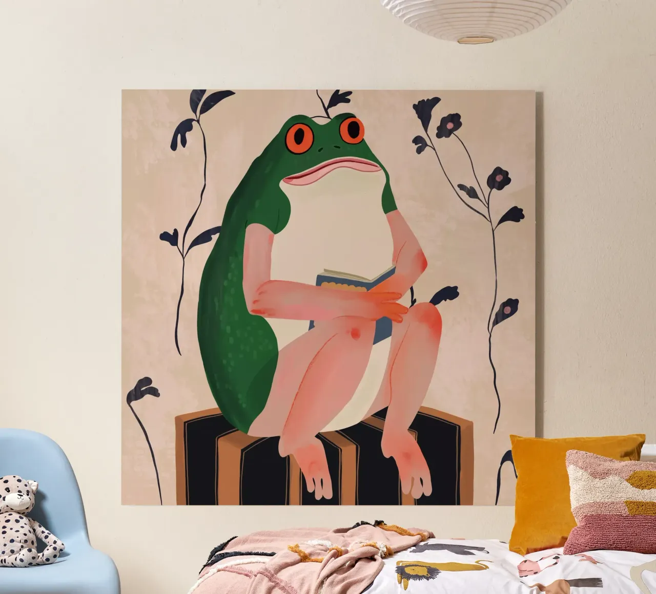 La rana de los libros metacrilato de ArtsySesta