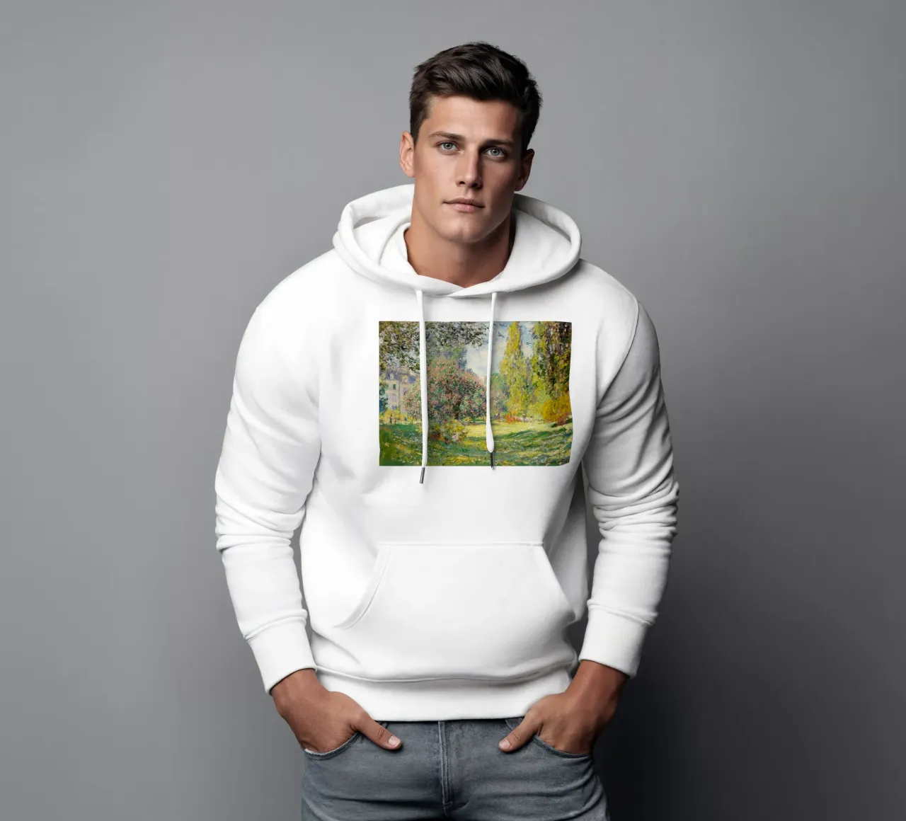 Il Parc Monceau (1876) di Claude Monet - felpa con cappuccio da Classic Art Prints