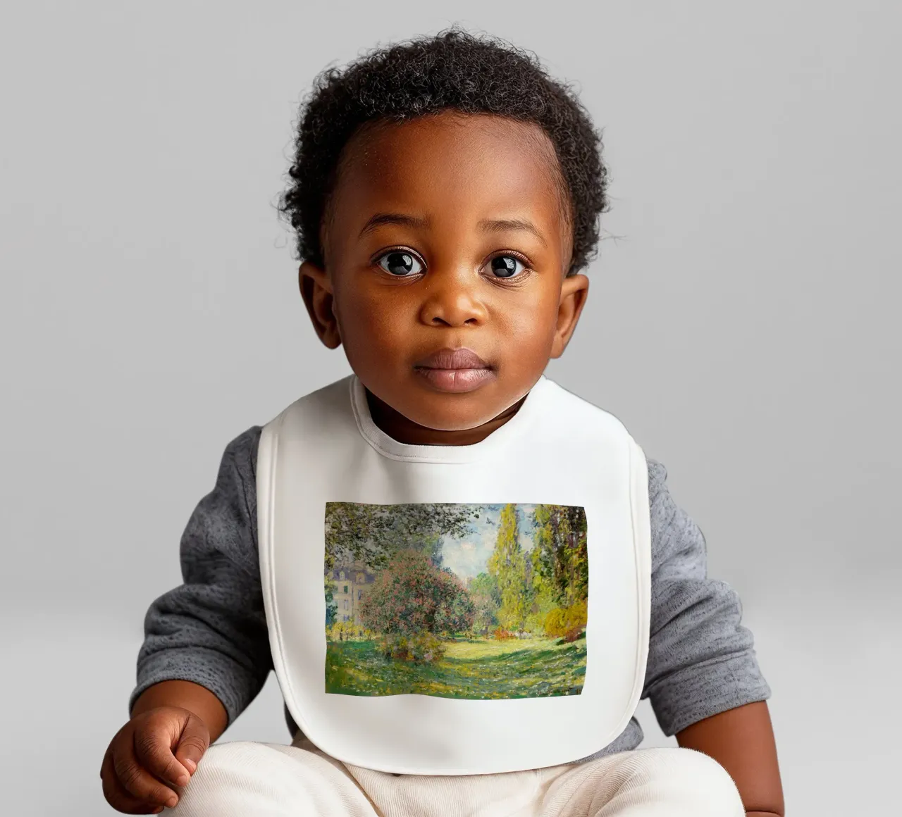 Il Parc Monceau (1876) di Claude Monet - bavaglino da Classic Art Prints