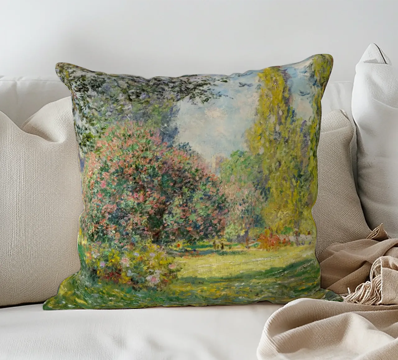 Il Parc Monceau (1876) di Claude Monet - cuscino da Classic Art Prints