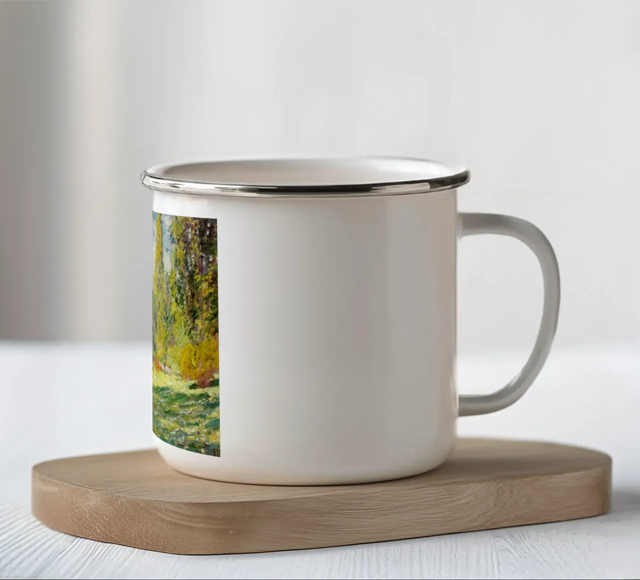 Il Parc Monceau (1876) di Claude Monet - tazza in smalto da Classic Art Prints