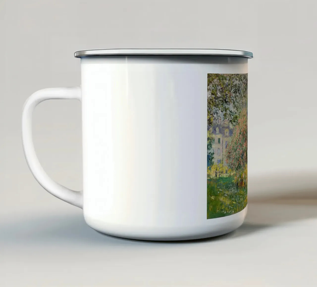 Il Parc Monceau (1876) di Claude Monet - tazza in smalto da Classic Art Prints