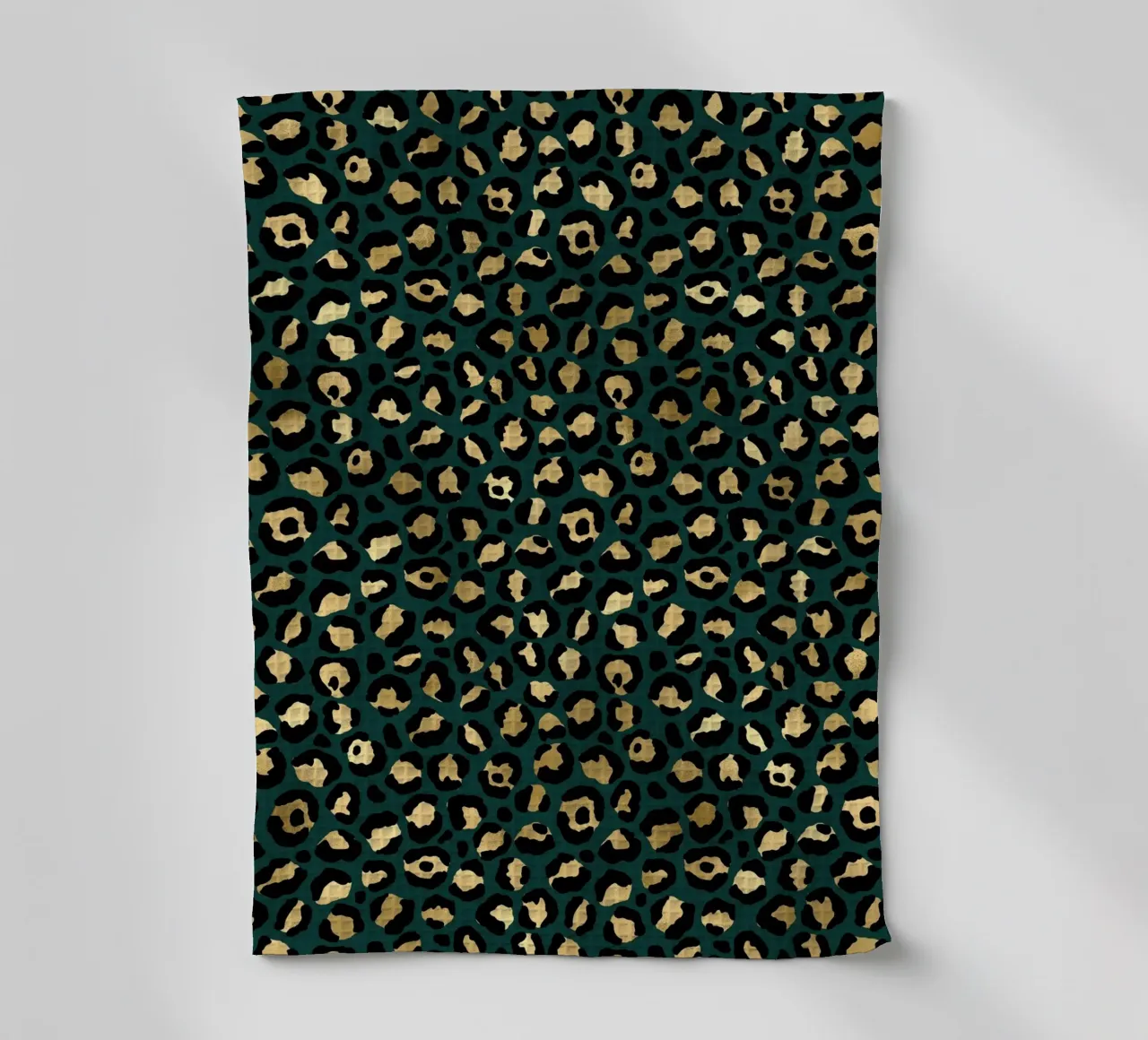 Vert, noir & or Animal Pattern 1 torchon de Yaso Design Animal