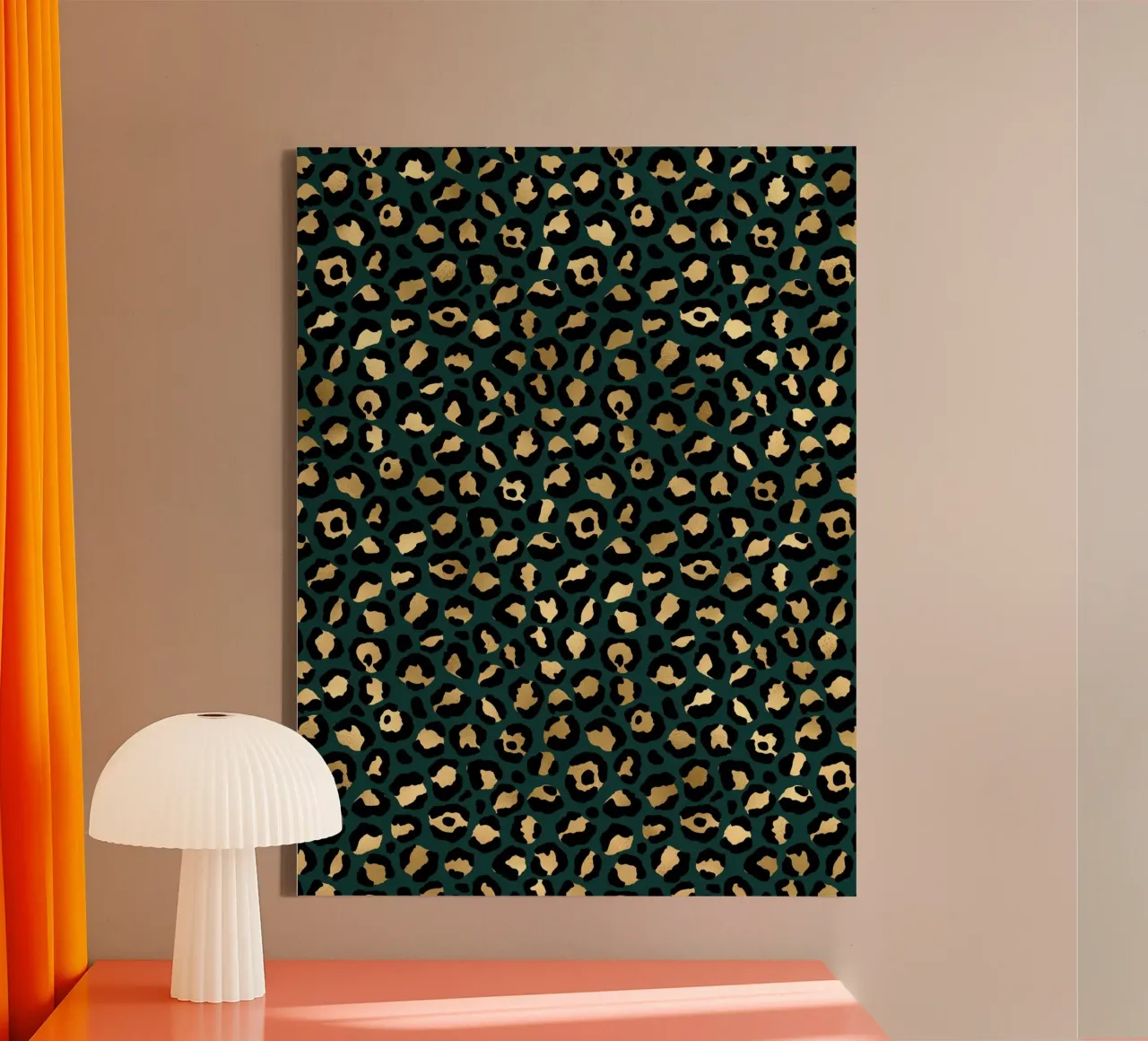 Verde, nero e oro Modello animale 1 tela con Cornice a cassetta da Yaso Design Animal