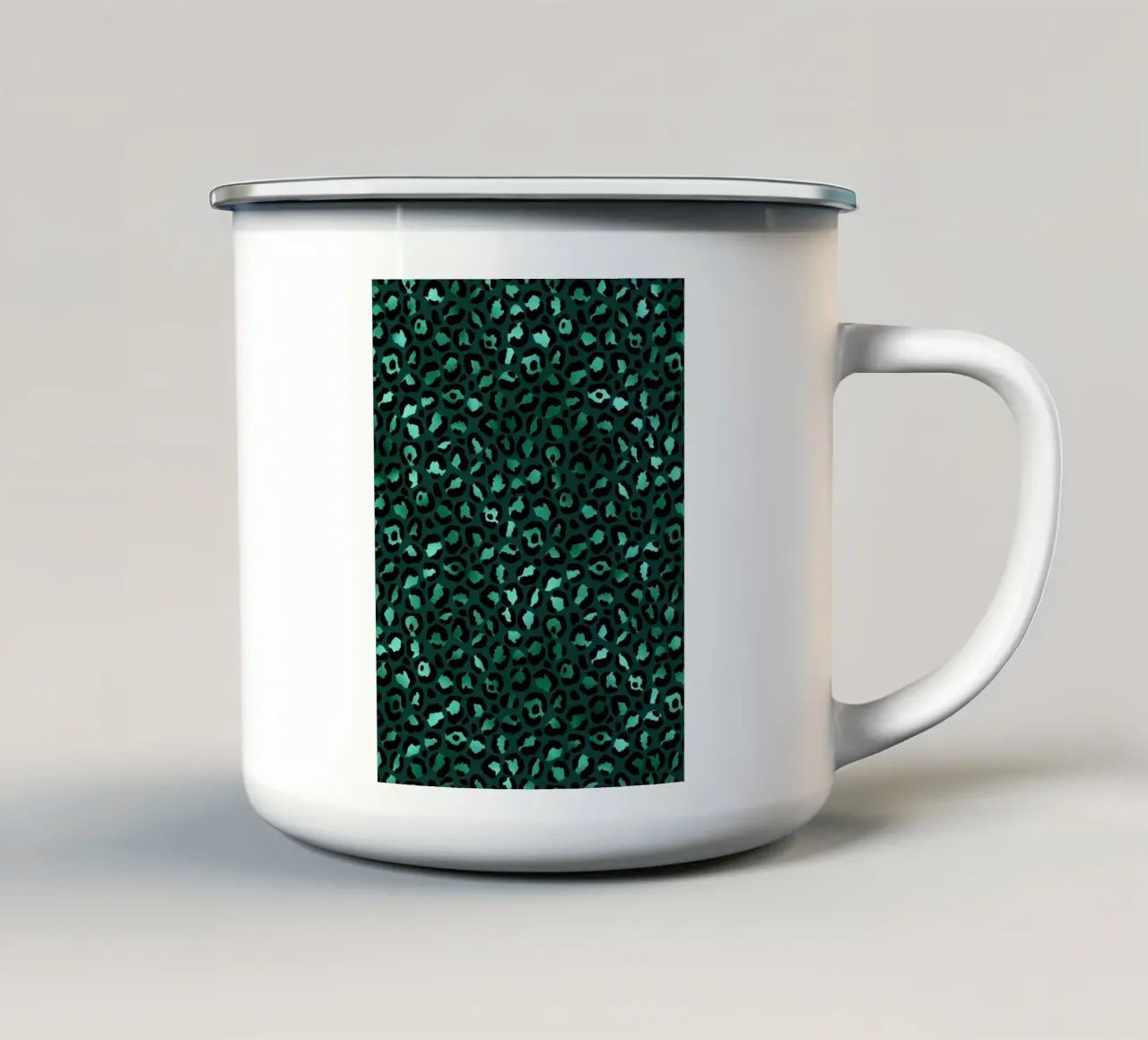 Motivo animale nero e verde 2 tazza in smalto da Yaso Design Animal