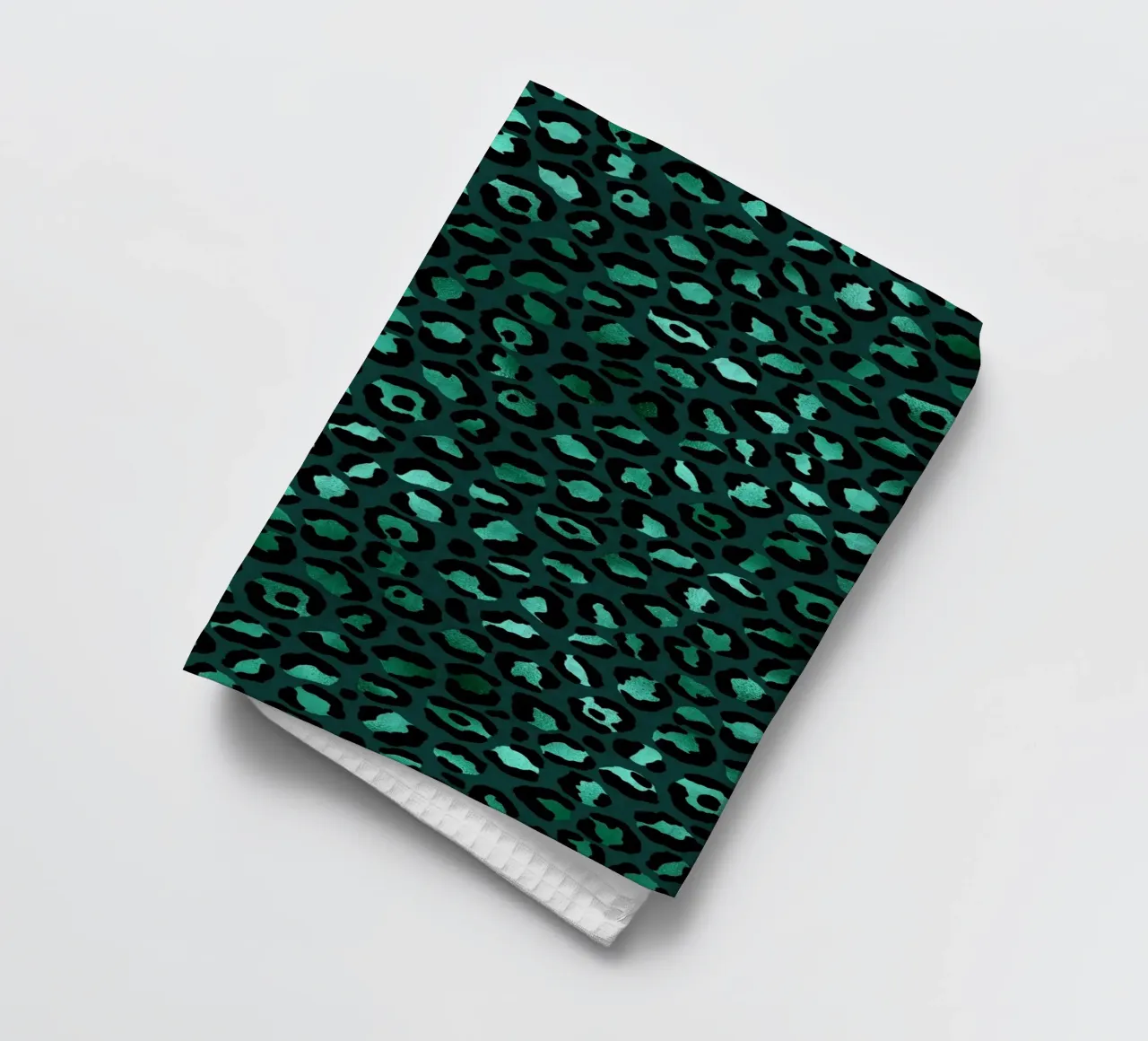 Noir & Vert Animal Pattern 2 torchon de Yaso Design Animal