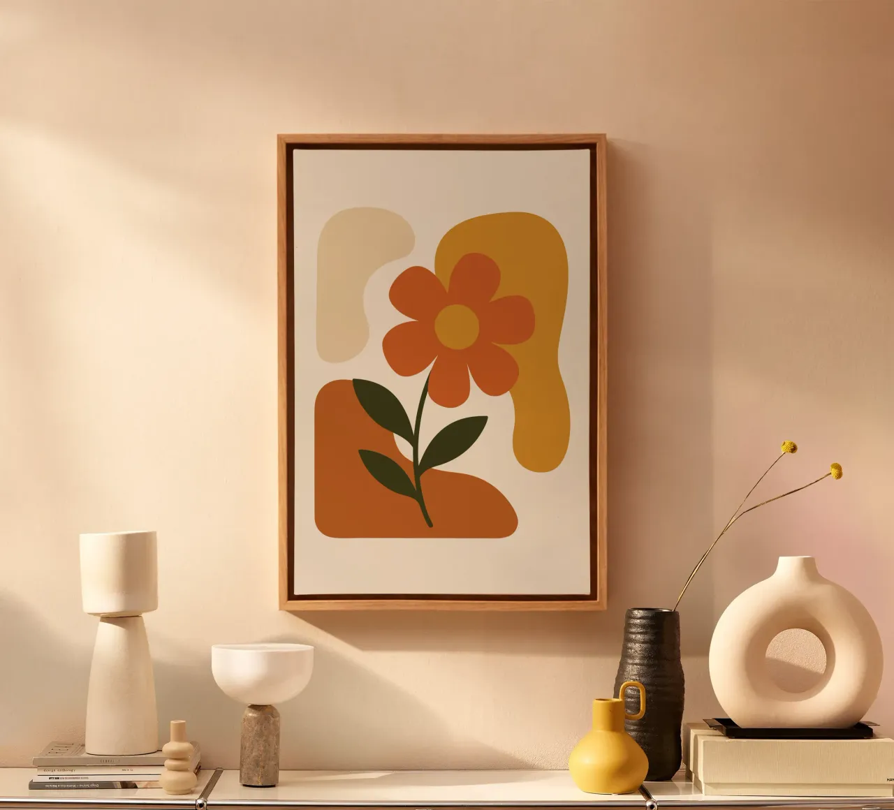 Abstract Botanical Silhouette tela con Cornice a cassetta da LisaArtes