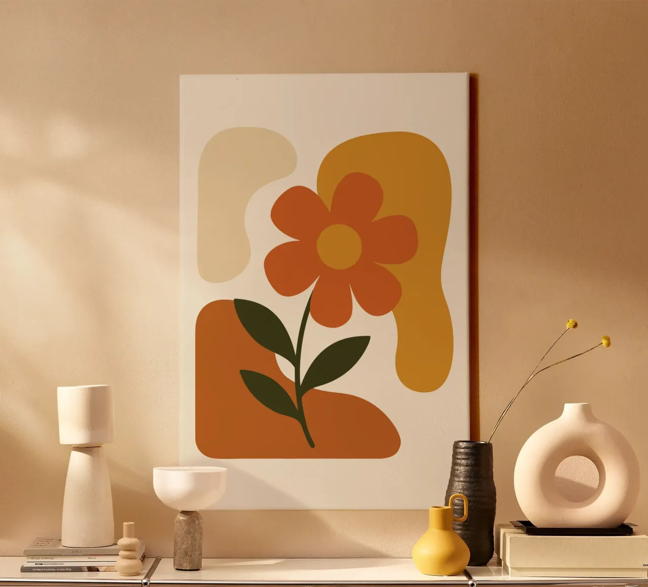 Abstract Botanical Silhouette tela con Cornice a cassetta da LisaArtes