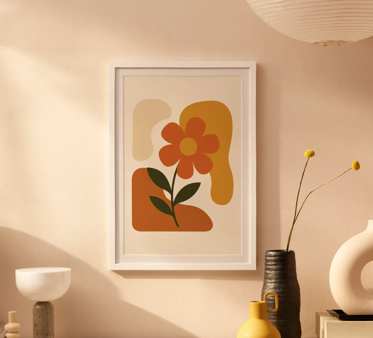 Abstract Botanical Silhouette poster con telaio in alluminio da LisaArtes