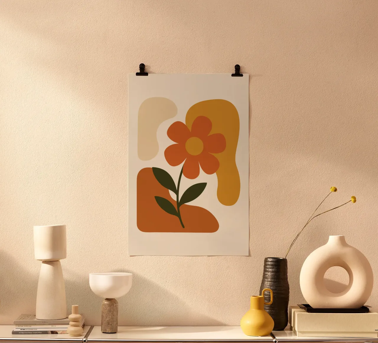 Abstract Botanical Silhouette poster con telaio in alluminio da LisaArtes