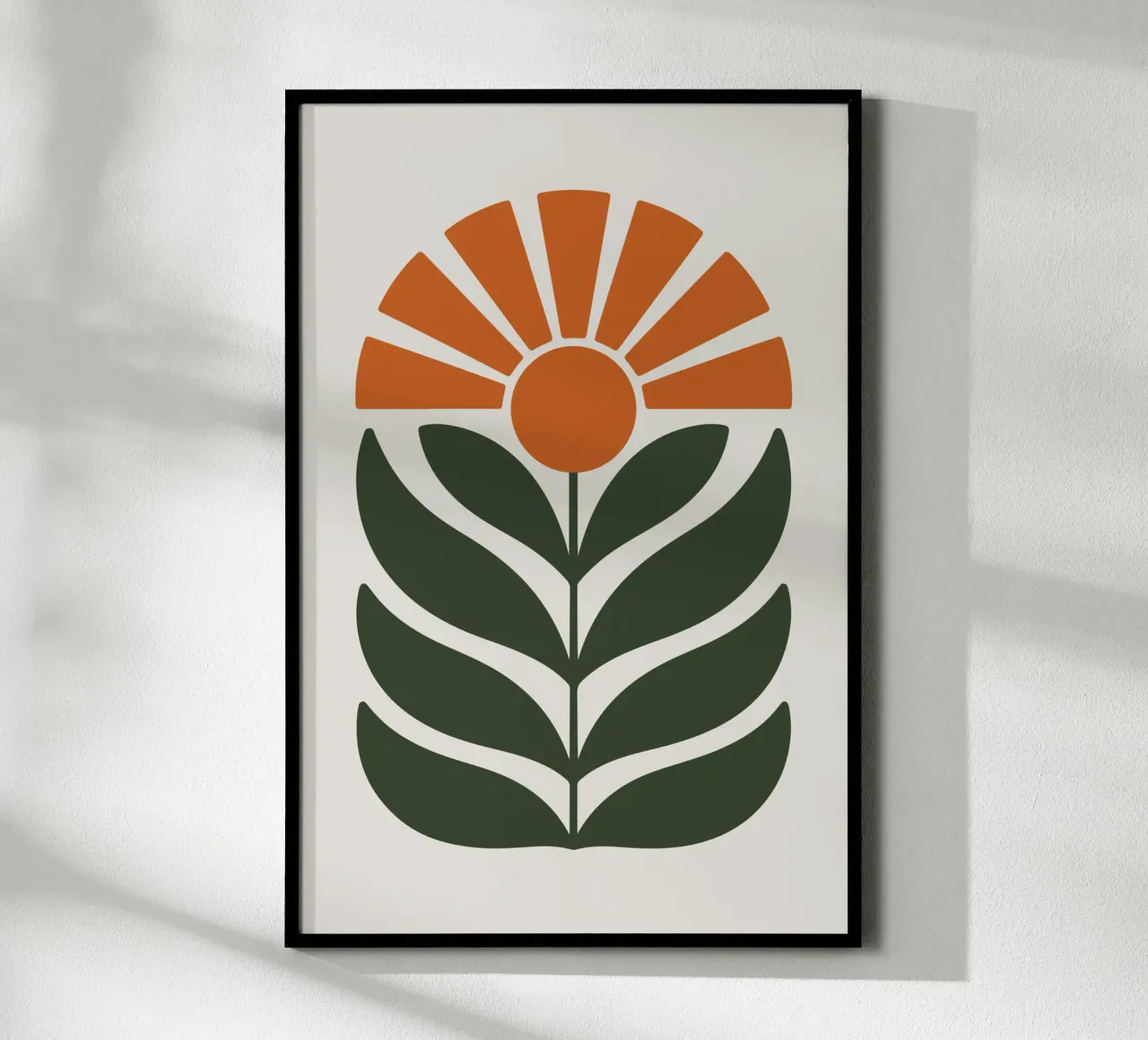 Abstract Foliage Sunburst poster con telaio in alluminio da LisaArtes