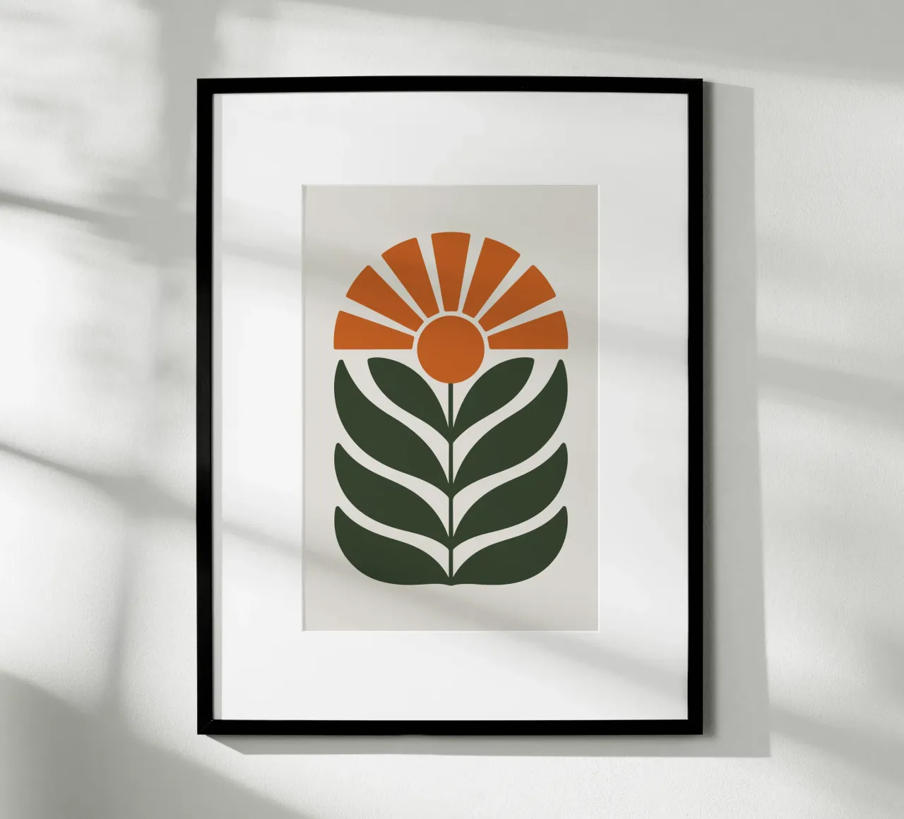 Abstract Foliage Sunburst poster con telaio in alluminio da LisaArtes