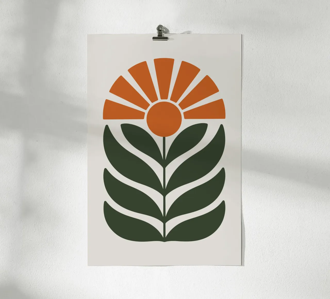 Abstract Foliage Sunburst poster con telaio in alluminio da LisaArtes