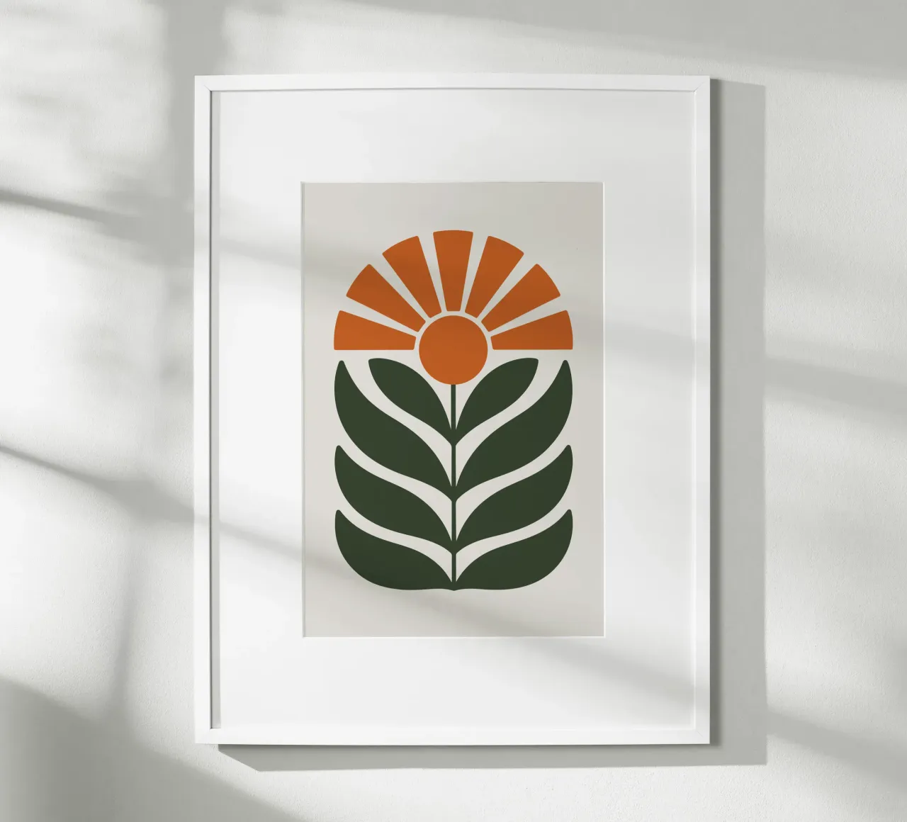 Abstract Foliage Sunburst poster con telaio in alluminio da LisaArtes