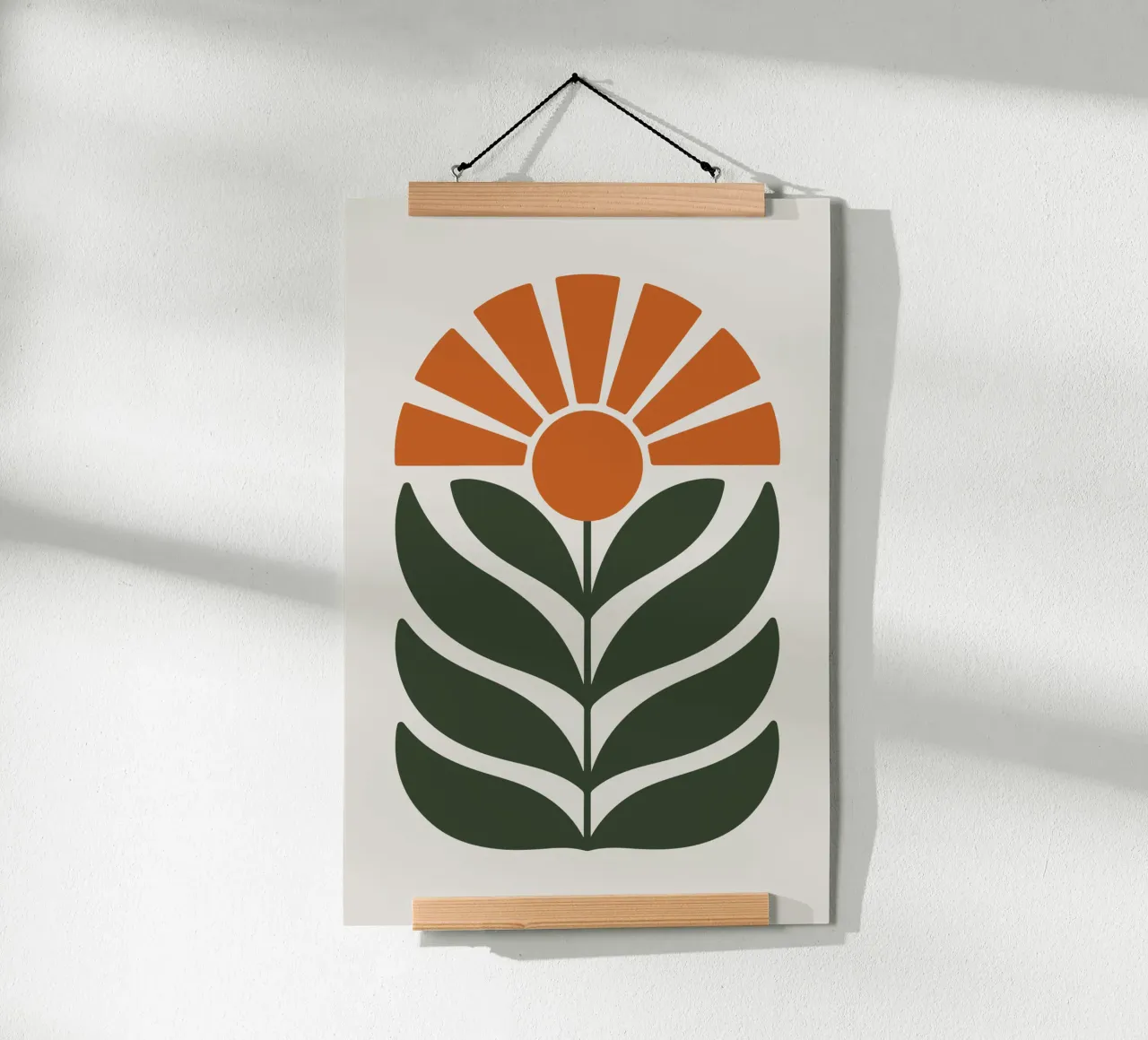 Abstract Foliage Sunburst poster con telaio in alluminio da LisaArtes
