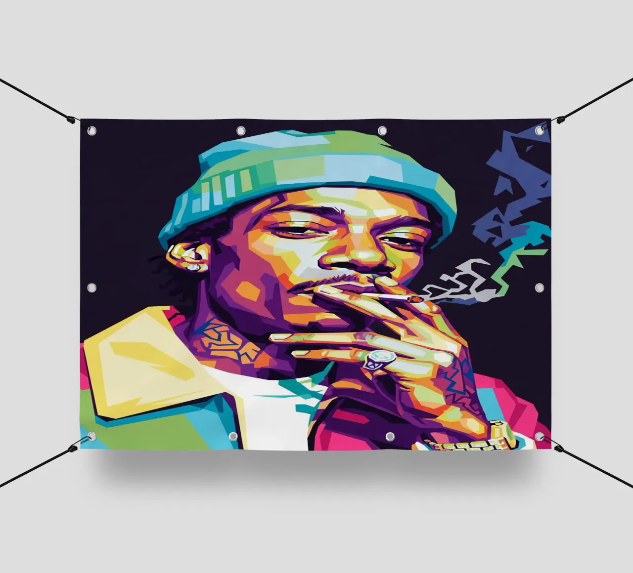 Wiz Khalifa si gode le sigarette #1 telo in pvc da Hantamrata