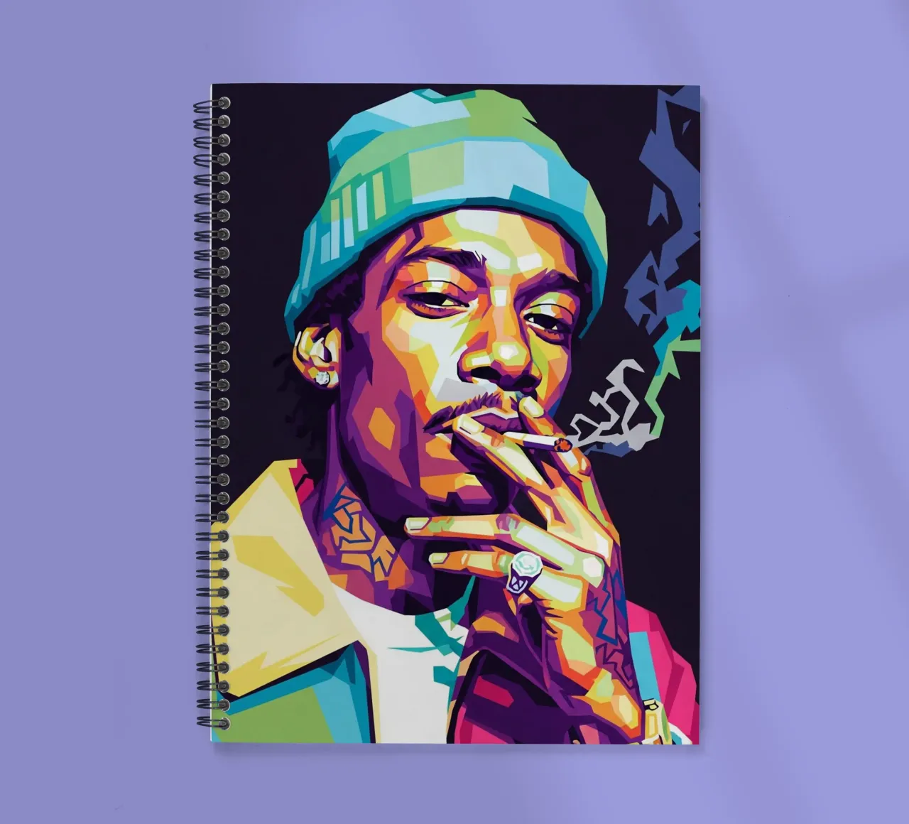 Wiz Khalifa enjoy the cigarettes #1 spiral notebook by Hantamrata