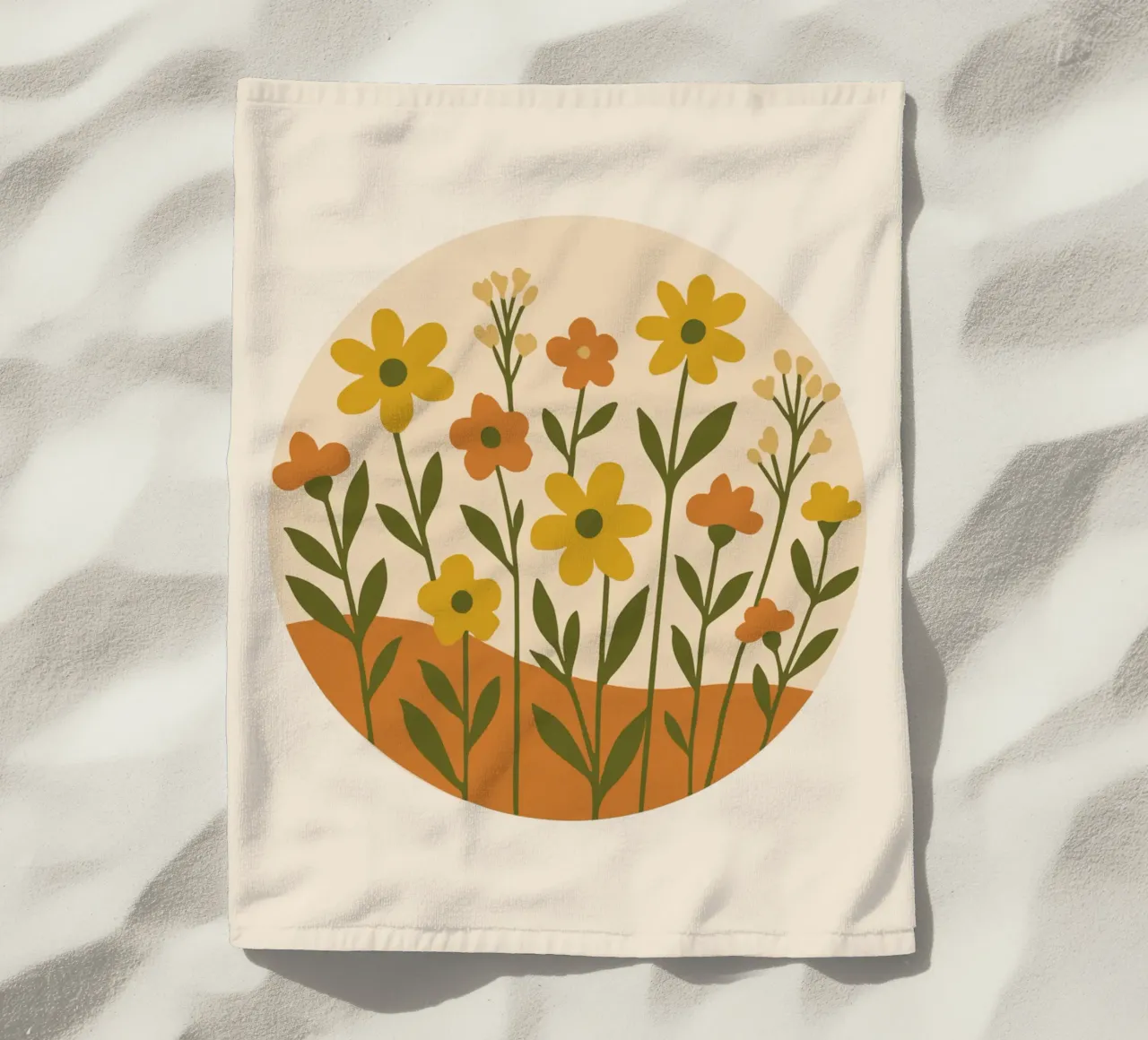 Wildflower Circle telo mare da LisaArtes