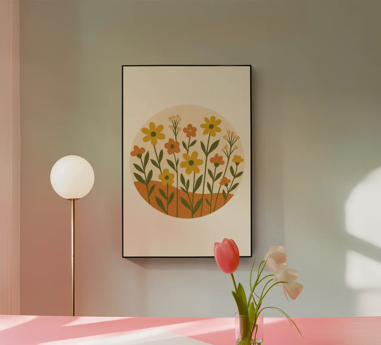 Wildflower Circle acrylic glass by LisaArtes