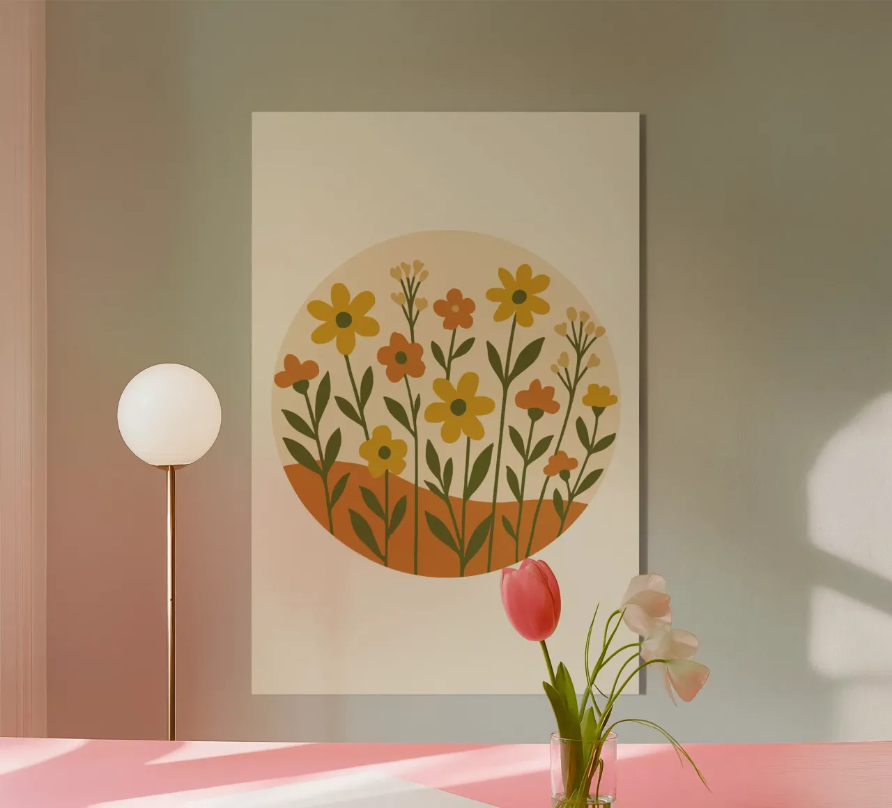 Wildflower Circle acrylic glass by LisaArtes