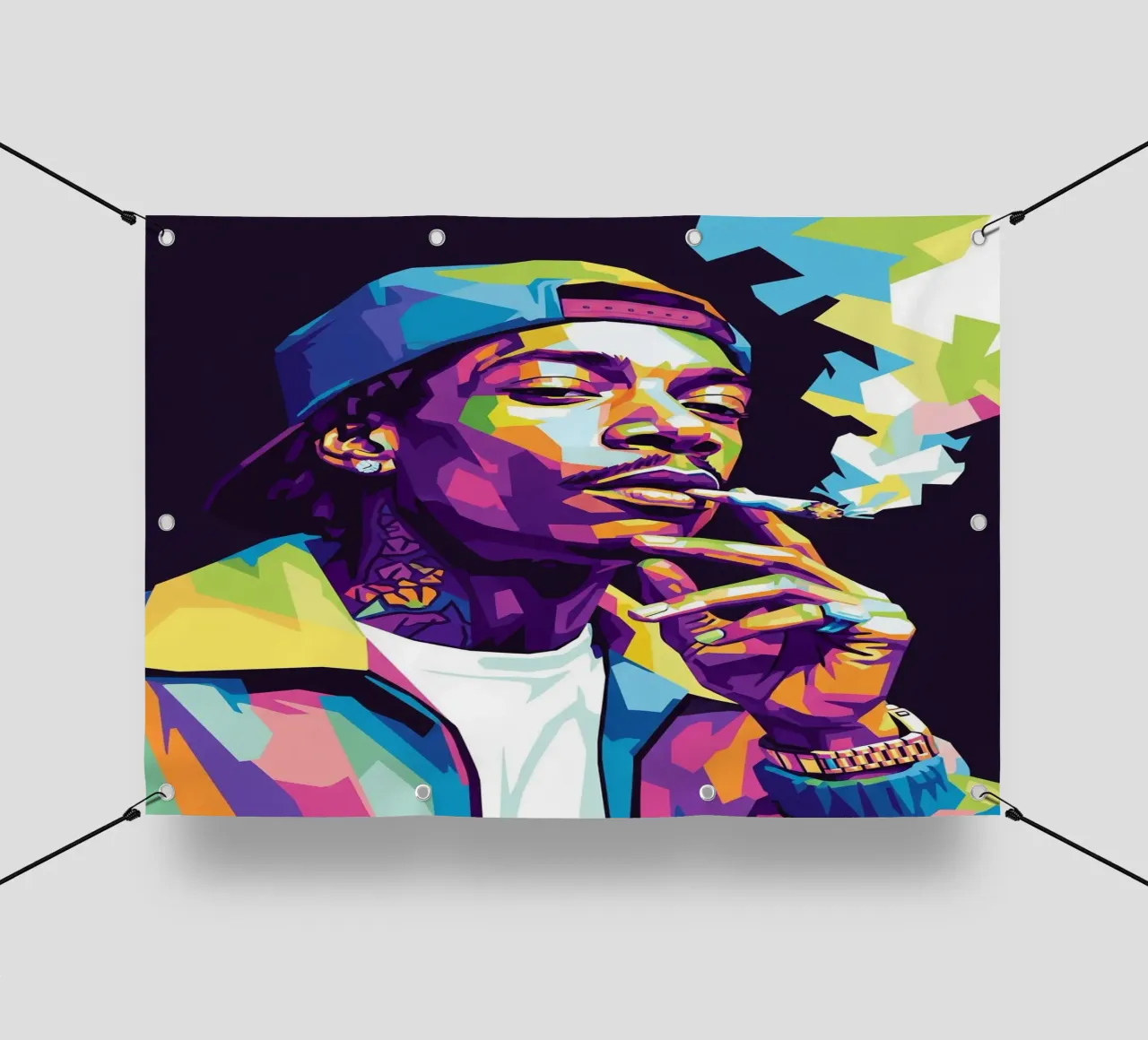 Wiz Khalifa si gode le sigarette #2 telo in pvc da Hantamrata