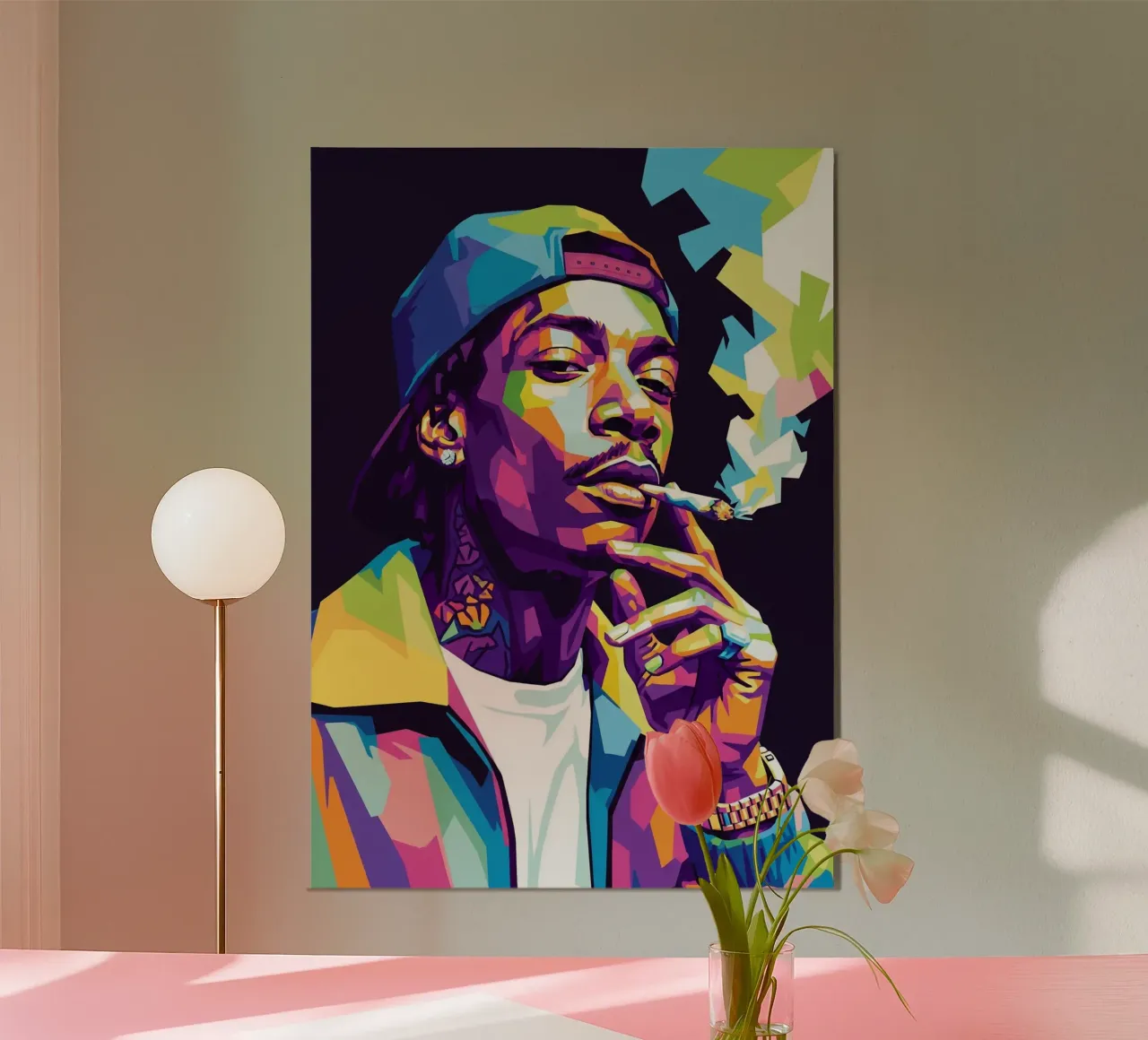Wiz Khalifa si gode le sigarette #2 alluminio dibond da Hantamrata