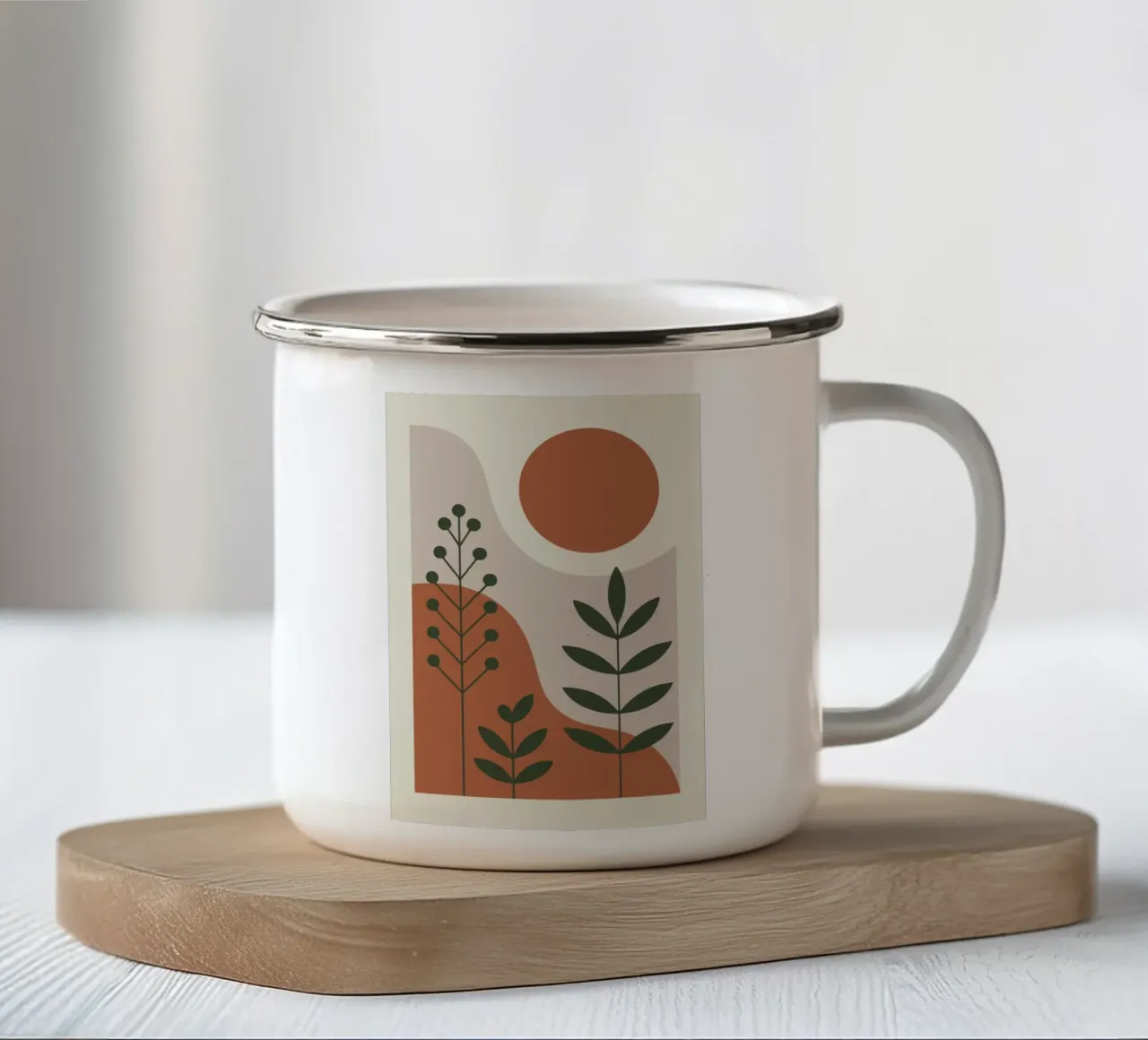 Abstract Forest Lines emaille mok van LisaArtes