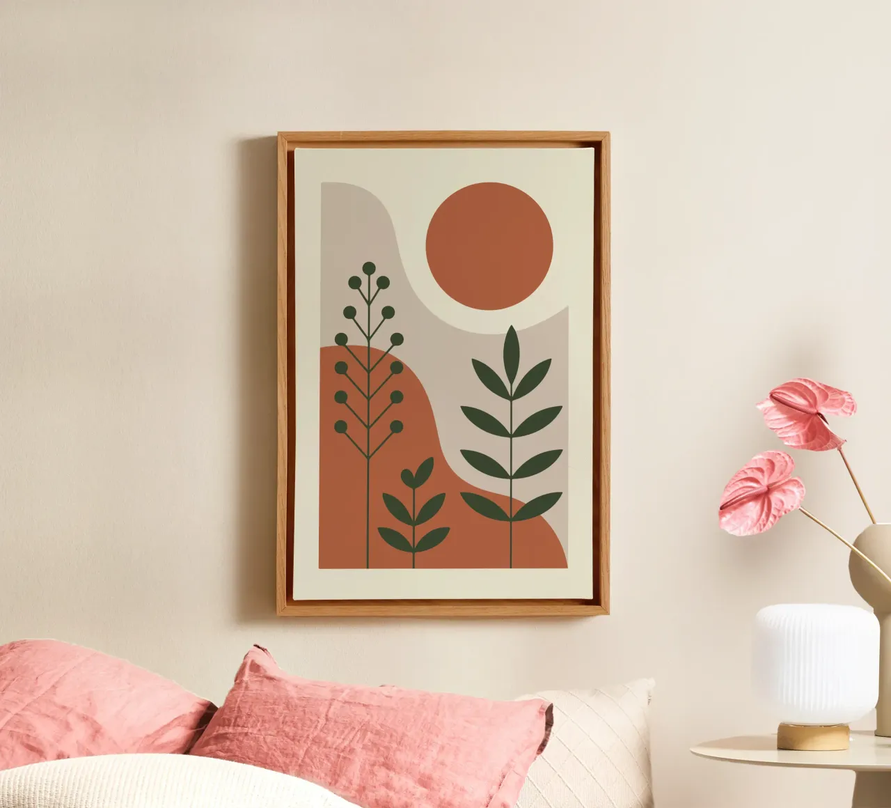 Abstract Forest Lines canvas met Baklijst van LisaArtes