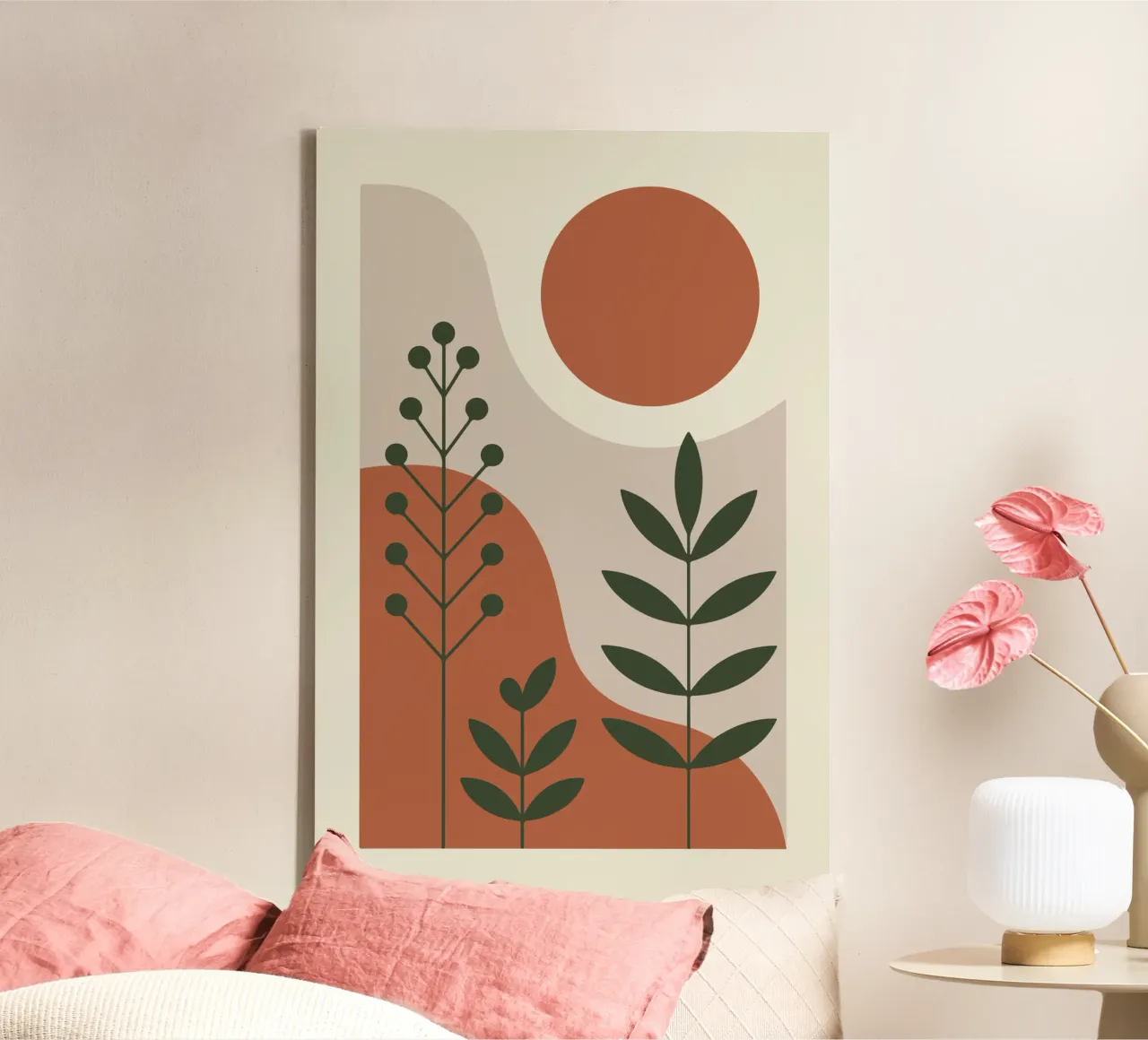 Abstract Forest Lines canvas met Baklijst van LisaArtes