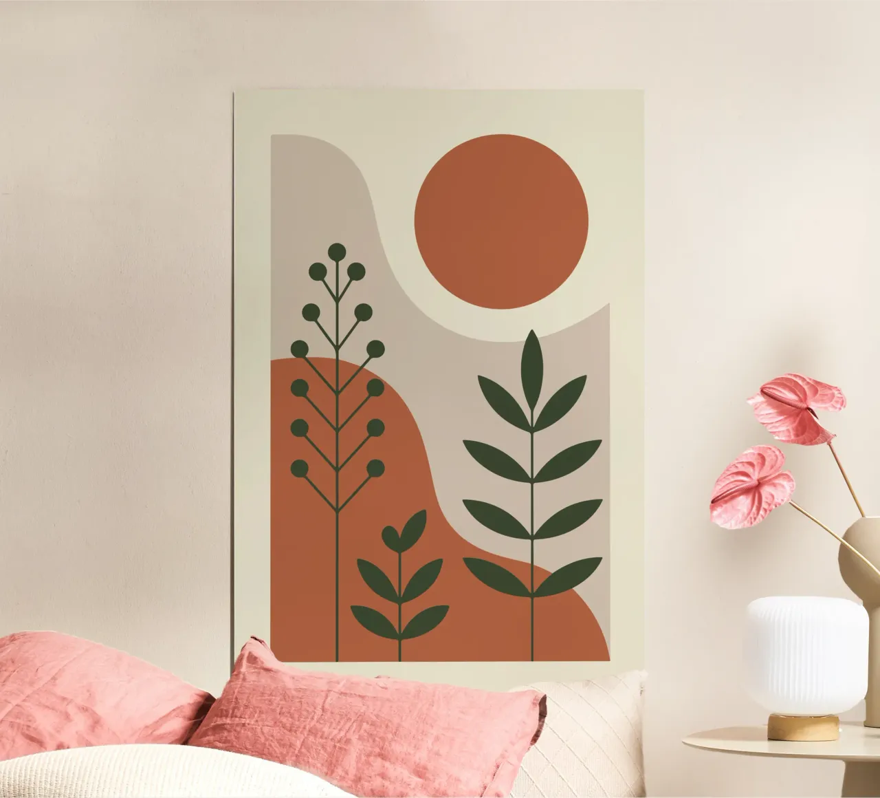 Abstract Forest Lines Poster mit Kunststoffrahmen von LisaArtes