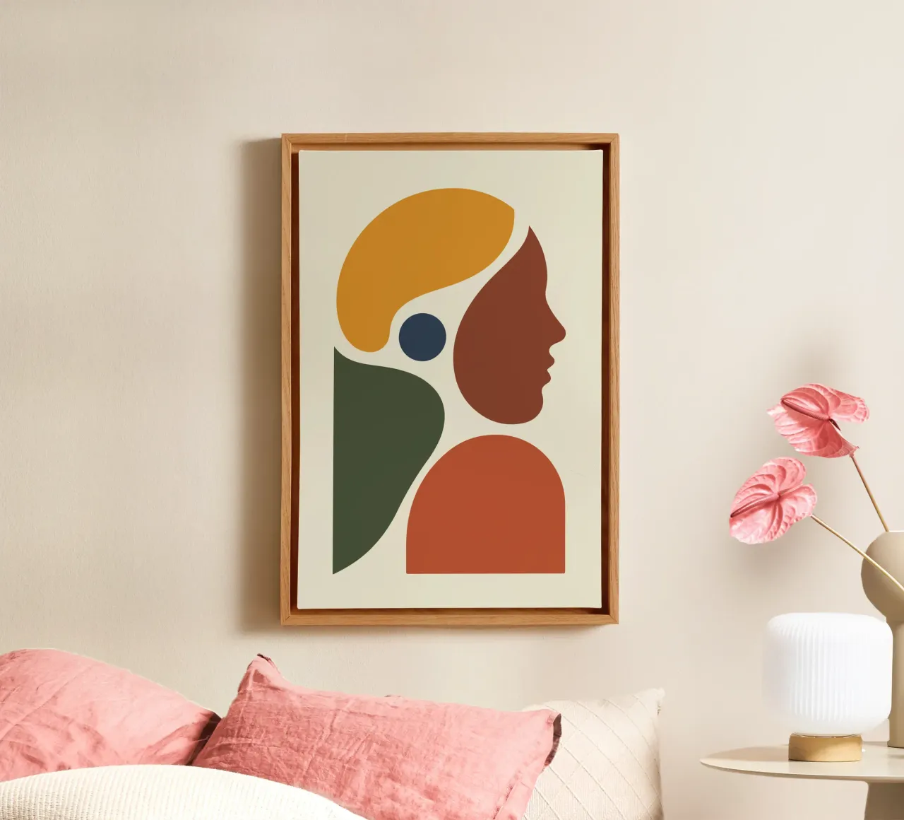 Abstract Silhouette canvas met Baklijst van LisaArtes