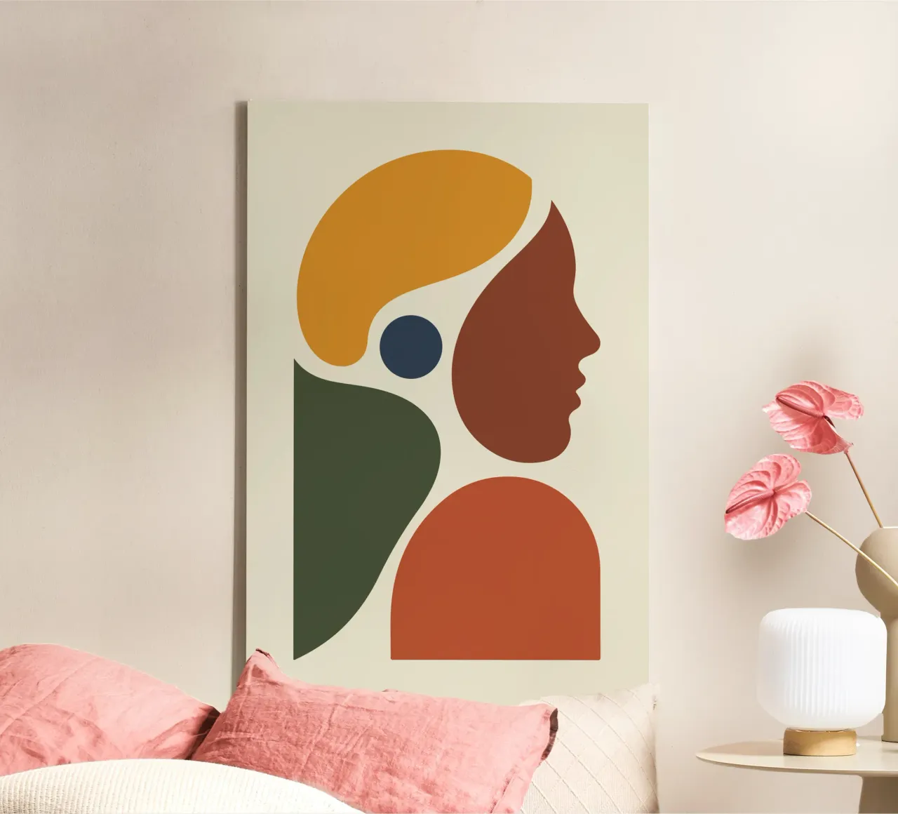 Abstract Silhouette canvas met Baklijst van LisaArtes