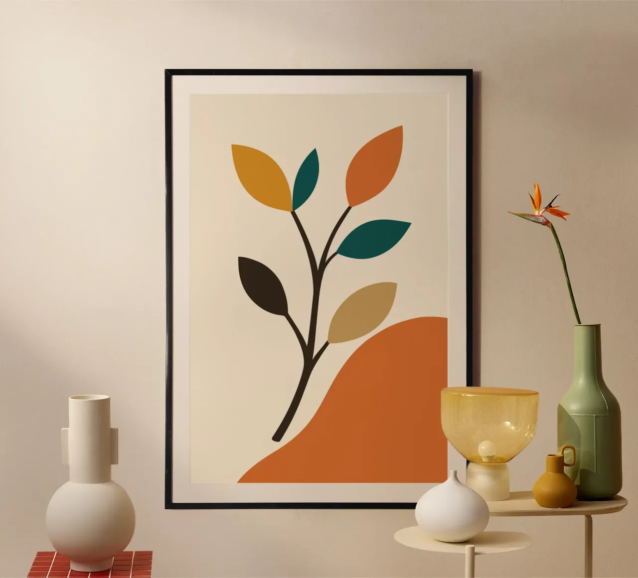 Abstract Tree Branch poster con telaio in legno da LisaArtes
