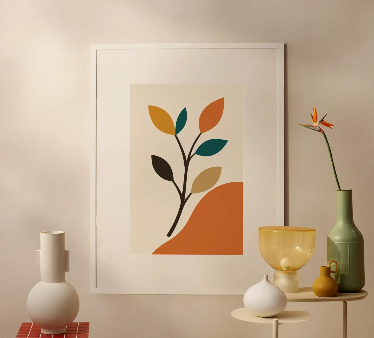 Abstract Tree Branch poster con telaio in legno da LisaArtes