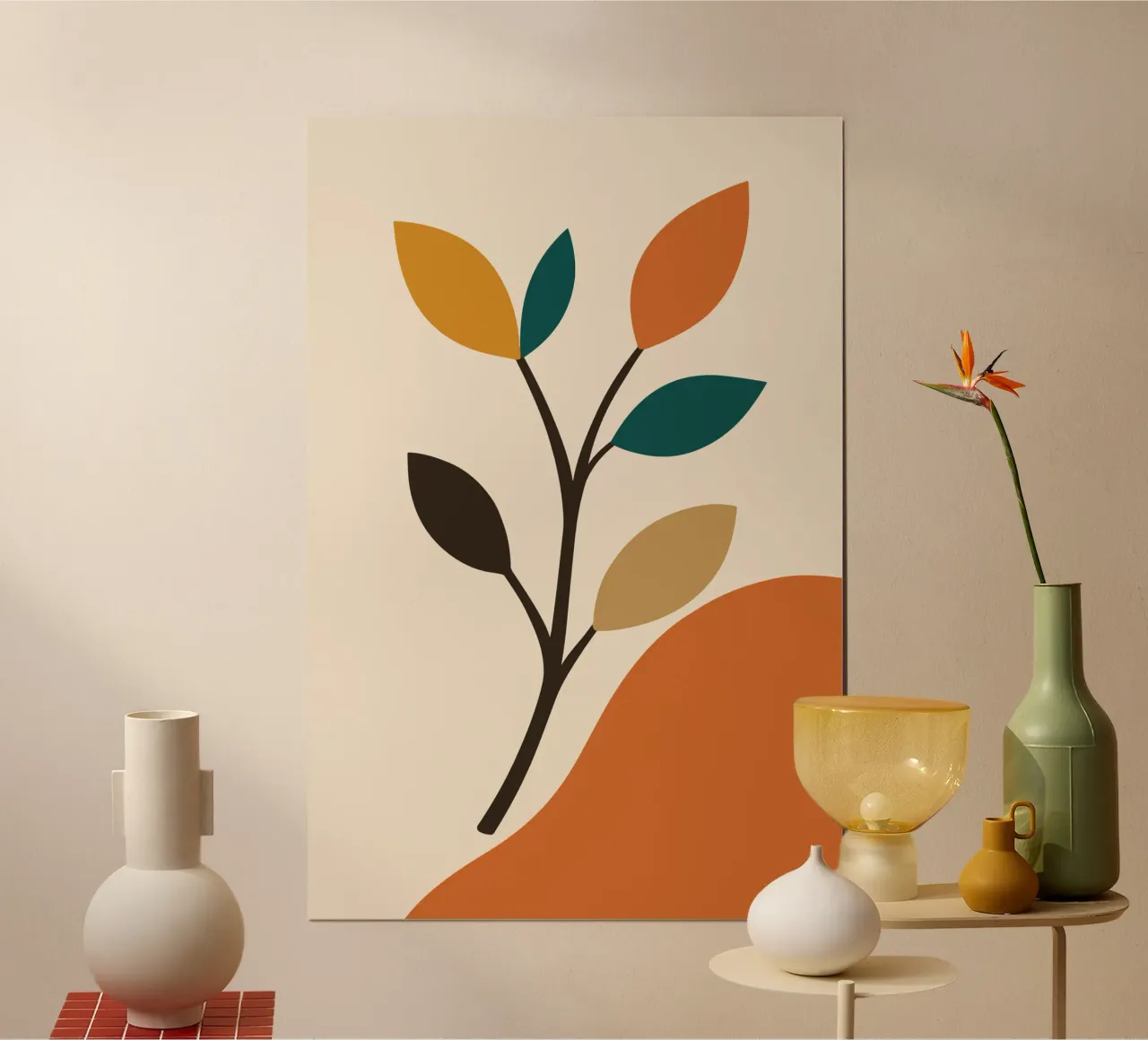 Abstract Tree Branch poster con telaio in legno da LisaArtes