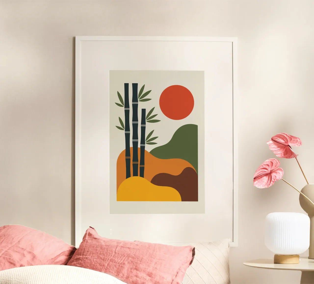 Bamboo Desert poster con telaio in legno da LisaArtes