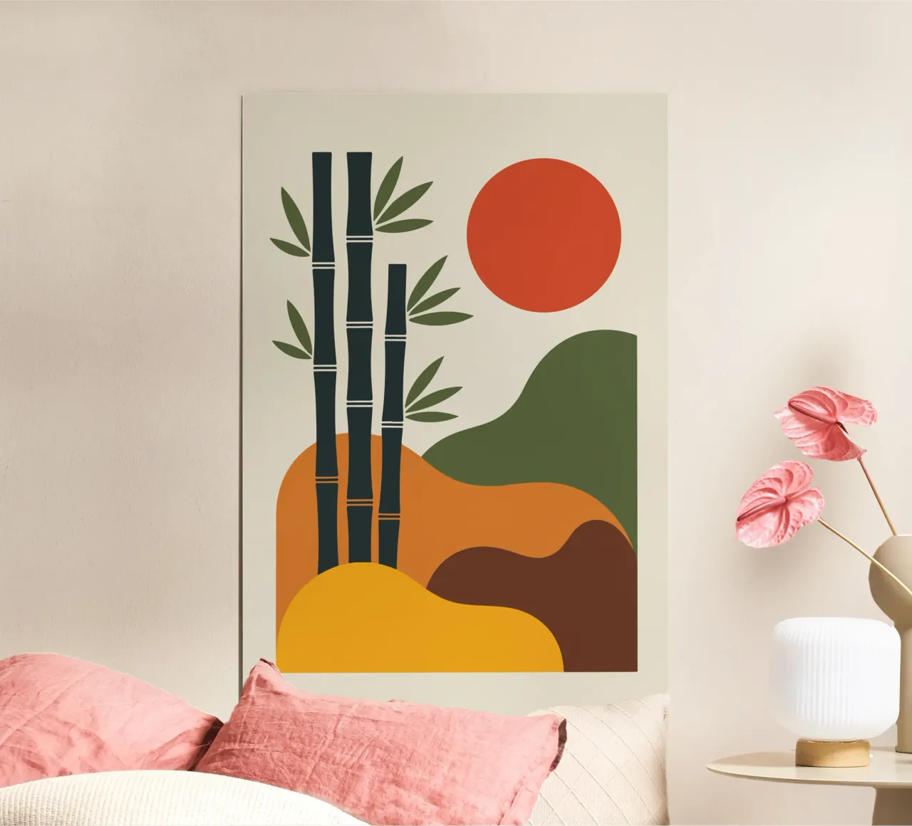 Bamboo Desert poster con telaio in legno da LisaArtes