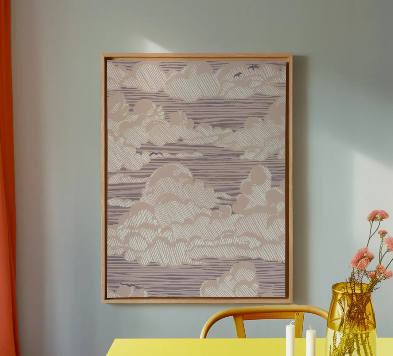 sky bound 3 canvas met Baklijst van Amber Hughes