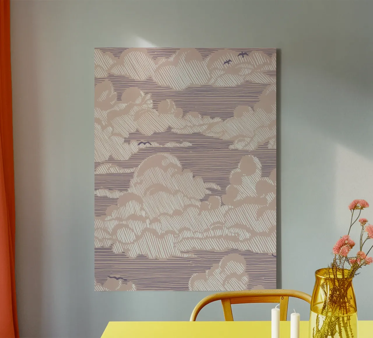 sky bound 3 canvas met Baklijst van Amber Hughes