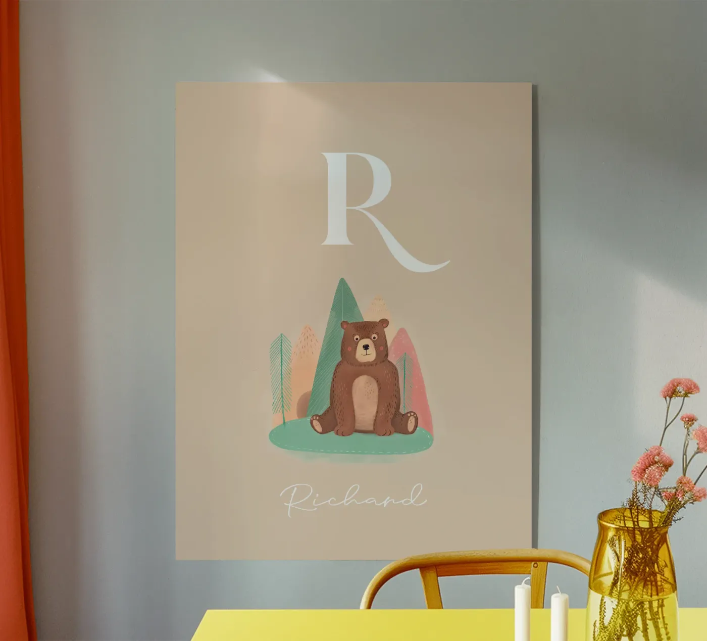 Initialen met beer acryl van mymia